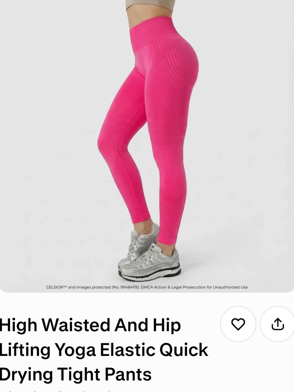 High-Waisted Hip-Lifting Seamless Leggings - Hot Pink
